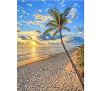 VRLMUOTF Plage Paysage Tableau Diamant Pour Les Anniversaires Et Les Vacances Cadeau Parfait 5D Diy Diamond Painting Kits Pour Enfants Et Adultes 50X70Cm