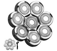 VRMETA Lames de rasoir flottantes - Têtes de rechange pour rasoir électrique 8D en acier inoxydable pour homme (8 têtes, argenté)