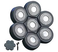 VRMETA Lot de 7 Têtes de Rechange pour Rasoir Électrique 7D pour Homme - Lames Flottantes Tranchantes pour Rasoir Rotatif (Noir)