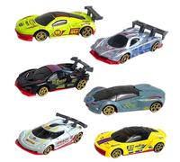 VROLUVTQ 6 Pièces Mini Jouet de Voiture en Alliage, Ensemble de Jouets de Voitures de Course Voitures à Friction pour Enfants Ensemble de Véhicules pour Garçons et Filles de 3 4 5 6 Ans