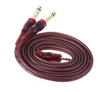 Vroomoto Câble Audio Stéréo, 3.5mm, 1/8 Pouces, Mâle à Double 6.35mm, 1/4 Pouces, Prise TS Mâle, Console de Mixage pour Instruments de Musique