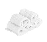 Vroomoto Couches pour bébé en Gaze de Coton Couches Lavables Réutilisables 5 Pièces Doublures 12 Lavables Réutilisables Absorbant L'eau avec Ourlet Parfait pour les Soins (Blanche)