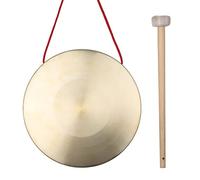 Vroomoto Cymbales Gong à Main de 15cm, Instruments de Percussion D'opéra Chapelle en Laiton et Cuivre avec Marteau Jeu Rond pour L'entraînement du Rythme des Enfants (15 cm)