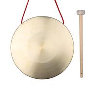 Vroomoto Cymbales Gong à Main de 15cm, Instruments de Percussion D'opéra Chapelle en Laiton et Cuivre avec Marteau Jeu Rond pour L'entraînement du Rythme des Enfants (22 cm)