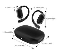 Vroomoto Écouteurs sans Fil BT avec Traduction AI, écouteurs de Musique, Appel HD, avec étui de Chargement 300mAh, pour Les Amateurs Sport (Noire)