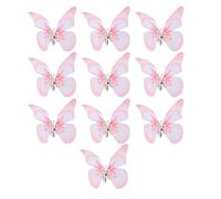 Vroomoto Ensemble de 10 Pinces à Cheveux Papillon en Organza dégradé 3D | Tissu Organza Doux, Poignée en Métal Lisse, Tenue Fine et Douce, Festivals de Fête de Mariage, Accessoires pour Cheveux