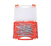 Vroomoto Ensemble de Piquets de Tente en Métal Robuste avec Boîte Rangement pour des Aventures en Plein Air Camping Sécurisées (Paquet 20 boîte)