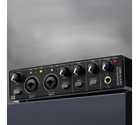 Vroomoto Interface Audio USB Carte Son RHM 2 Entrées 2 Sorties Mélangeur Audio et Préamplificateur Micro pour Enregistrement Professionnel Ports XLR/TSR/TS Guitariste Chanteur Pod
