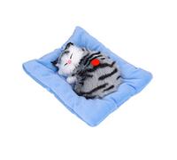 Vroomoto Jouet Réaliste de Simulation de Chat Endormi, Jouet Interactif pour Animaux Compagnie, Poupée Chaton en Peluche, Faux Son Chat, Coussin Charbon (Gris Charbon Actif)