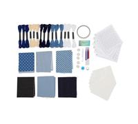 Vroomoto Kit de Broderie Sashiko Ensemble de Modèles Couture Sashiko Kit Démarrage Couture 8 Modèles Réutilisables 6 Motifs Solubles dans L'eau avec Fils, Aiguilles,