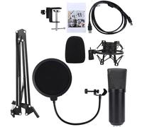 Vroomoto Kit de Podcast avec Microphone USB Cardioïde 24 Bits, pour Instruments Vocaux, Podcasts, Enregistrements Personnels, Studio Familial, Radio, Station de Télévision