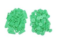 Vroomoto Lot de 100 Boucles D'oreilles Vierges pour Animaux D'élevage, Idéales pour L'Identification des Chèvres, Moutons et porcs. Fabriquées en TPU de Couleur Vive avec un (Vert sans paroles (prix