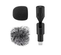 Vroomoto Mini Microphone pour Smartphone Microphone USB C Type C Micro de Téléphone Type Prise TRRS Cardioïde 3,5 Mm Réduction du Bruit Réglable à 90 Degrés avec 2 Pare-Brise pour Le (Prise de)