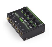 Vroomoto Mini Table de Mixage 4 Canaux Stéréo/mono, Processeur avec Bouton de Réglage Volume Indépendant, Boîtier métallique. (Prise européenne)