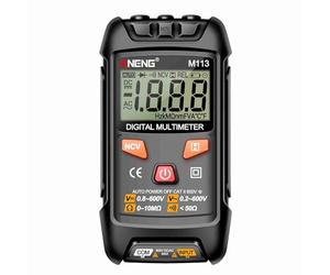 Vroomoto Multimètre Numérique Mini Multimètre Testeur de Tension AC DC 1999 Points LCD NCV Plage Automatique Maintien des Données pour la Détection Marche/arrêt de Ligne (Noire)