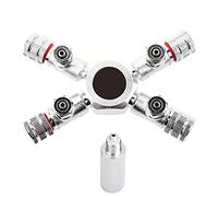 Vroomoto Répartiteur de CO2 pour Aquarium Distributeur de CO2 Valve Séparation 2 3 4 5 Régulateur à 6 Voies Diviseur Valve à Aiguille Individuelle Connecteur Manomètre (4 Passes)
