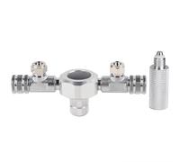 Vroomoto Répartiteur de CO2 pour Aquarium Distributeur de CO2 Valve Séparation 2 3 4 5 Régulateur à 6 Voies Diviseur Valve à Aiguille Individuelle Connecteur Manomètre (2 passages)