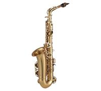 Vroomoto Saxophone Alto Mib Saxophone Alto Plat 875 Type de clé Laiton Or Laque Coussinets en Cuir Gravé avec Brosse de Nettoyage en Tissu Sangle Étui Rembourré pour Instrument à Vent