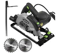Vroomoto Scie Circulaire électrique Compacte Mini Scie Circulaire Filaire 12A 1500W 5500RPM Lame Coupe Biseautée Réglage de la Profondeur Extraction de Poussière Clôture (Prise UE)