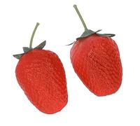 Vroomoto Shaker à Fruits Réaliste Maracas Formes de Percussion Vibrantes Pendant 6 Mois et Plus Ensemble de Hochet en Plastique ABS Non Toxique (Rouge)