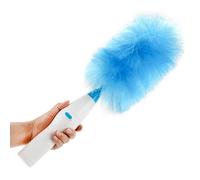 Vroomoto Spin Duster Baguette à Poussière Motorisée, Plumeau électrique Rotatif à 360 °, Plumeau Main, Batterie Intégrée avec 2 Têtes de, Outil pour Stores de Fenêtre