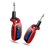 Vroomoto Système de Guitare sans Fil Ensemble émetteur-récepteur de Guitare Rechargeable Vitesse Rapide Performance Stable Large compatibilité Longue Durée Vie la Batterie P (Rouge)