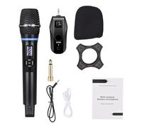 Vroomoto Système de Microphone sans Fil avec Récepteur, Microphone Portatif UHF Anti-Larsen, Idéal pour Les Home Cinémas, Le karaoké, Les Discours, Mariages et (1 récepteur avec 1)