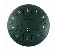 Vroomoto Tambour à Langue en Acier 11 Notes, Instrument de Percussion Professionnel pour la Méditation et le Yoga, Alliage D'acier Rose (Verte)