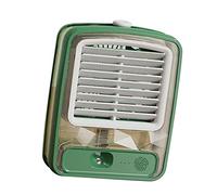 Vroomoto Ventilateur Refroidi à L'Eau de Bureau, Mini Climatiseur USB, Refroidisseur D'air Portable, 3 Vitesses, Lame de Ventilateur en Spirale 3D, Pulvérisation D'Eau, Veilleuse, (Verte)