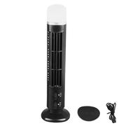Vroomoto Ventilateur Tour sans Lame Ventilateur de Bureau USB Portable avec Lumière Conception D'économie D'énergie Sûre étude et Travail Maison Chambre Bureau (Noir)