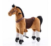 Vrooomy Cheval d’Équitation à Roues - Brun - 3 à 6 ans - Mouvement de Galop Mécanique - Jouet Évolutif - Max 45kg