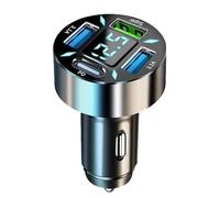 Vroxdrez 4 Ports Allume Cigare USB C 50W Super PD Chargeur Rapide Prise Allume Cigare 12V Chargeur Voiture USB C avec Voltmètre LED pour iPhone Samsung iPad Airpods Tablette GPS