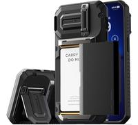 VRS DESIGN Damda Glide DuoGuard Coque de protection pour iPhone 13 Pro Max (2021), coque de protection entièrement recouverte de protection pour objectif d'appareil photo, porte-cartes (logo noir)