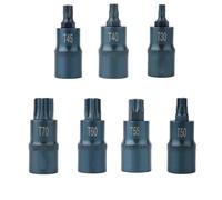 VRTYVEYBB Adaptateur d'embout de tournevis Torx pour clés à douille 1/2", alliage d'acier trempé bleu, pour T30-T70, 55 mm