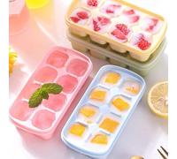 VRTYVEYBB Bac à glaçons en silicone avec couvercle, 8 compartiments, flexible et résistant aux odeurs, pour compartiment congélateur, 14,2 x 7,2 x 3,5 cm