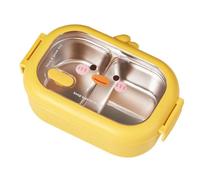 VRTYVEYBB Boîte à lunch en acier inoxydable de 1000 ml avec 2 compartiments, rétention de la chaleur, étanche, pour enfants, jaune