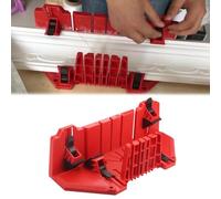 VRTYVEYBB Boîte à onglets en ABS avec dispositif de serrage pour des coupes de bois précises 0°/22,5°/45°/90°, 350 × 105 × 90 mm, rouge