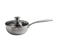 VRTYVEYBB Casserole en acier inoxydable 316 avec couvercle en verre trempé - Batterie de cuisine 5 couches compatible avec induction pour soupe, lait, ragoût et ébullition