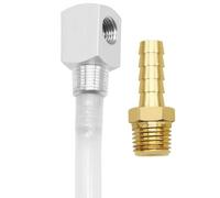 VRTYVEYBB Connecteur de filtre de tube d'extraction de carburant pour réservoirs de carburant de bateau, 3/8" NPT mâle et 1/4" NPT femelle, adaptateur ardillon en laiton avec sortie NPT 1/8" et ID 1/4