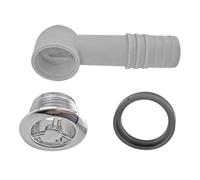 VRTYVEYBB Robinet de trop-plein pour évier, raccord rond 30-32 mm, plastique, gris, 103 × 40 mm, pour évier en acier inoxydable