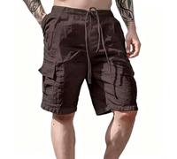 VRTYVEYBB Short décontracté en mélange de polyester évacuant l'humidité | Tissu respirant, cordon de serrage à la taille, jambe droite, essentiel pour l'été, ajustement confortable