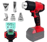 VRTYVEYBB Souffleur à air chaud portable 300 W pour batterie 21 V, écran numérique LCD avec contrôle de température variable 60-540 ℃, protection contre la surchauffe, mode mémoire, pour voiture et