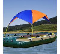 VRTYVEYBB Tente pour 2 à 3 personnes, tente de bateau gonflable pour kayaks avec pare-soleil et auvent, bleu-orange, 140 x 120 cm/195 x 155 cm, sac inclus, pour toit de protection recouvert de PVC