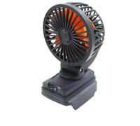 VRTYVEYBB Ventilateur à piles 18 V pour ateliers et chantiers de construction avec deux ports USB (5 V/2,1 A), autonomie de 40 heures, faible niveau sonore, compact
