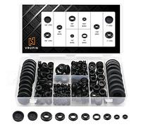 Vrupin Kit de 188 œillets en Caoutchouc - Rondelles en Caoutchouc pour câblage - 10 Tailles différentes (0,6 cm, 0,8 cm, 0,9 cm, 1,9 cm, 1,2 cm, 1,5 cm, 2,2 cm
