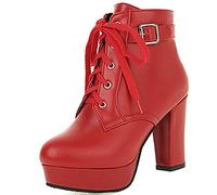 Vrupons Bottines élégantes à plateforme avec laçage pour femme