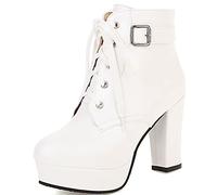 Vrupons Bottines élégantes à plateforme avec laçage pour femme