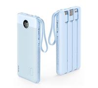 VRURC Batterie Externe 10000mAh Câble intégré Power Bank USB C 2.4A et 5 Sorties Ultra Mince Batterie Portable avec l’Ecran LED pour iPhone,Samsung,Huawei Veste Chauffante