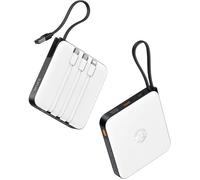 VRURC Batterie Externe 20000mAh, Mini Power Bank USB C 22.5W, 4 Câbles Intégrés, LED pour iPhone Huawei Xiaomi