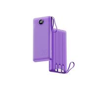 VRURC Batterie Externe 20000mAh Power Bank USB C 20W avec câbles et LED Display Batterie Portable 4 Sorties Compatible avec iPhone, Huawei, Samsung Téléphone Tablet (Violet)
